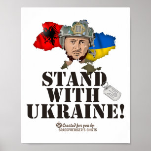 Affiche Alnia Soutenez L'Ukraine Selenskyj Drapeau D'Alnia