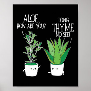 Affiche Aloe, Comment Es-Tu Long Thyme Non Voir Herb Pun