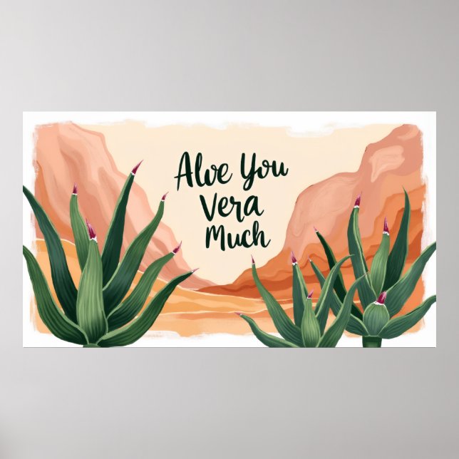 Affiche Aloe You Vera Much Funny Aloe Wall Art Print (Devant)