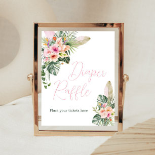 Affiche Aloha Baby Baby shower Tropical Déchets Raffle