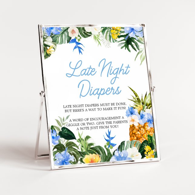 Affiche Aloha Baby Shower Fille Pineapple Panneau de Couch (Aloha Baby Shower Sign)