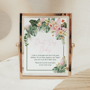 Affiche Aloha Baby shower ne pas dire bébé