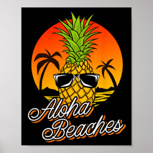 Affiche Aloha Beach Ananas Cool Vintage Hawaiian Summ