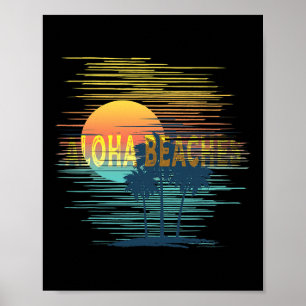 Affiche Aloha Beach Sunset Vintage Hawaii Hawaii Sumai Haw