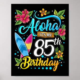 Affiche Aloha C'est Mon 85e Anniversaire Surf Hawaii Plage