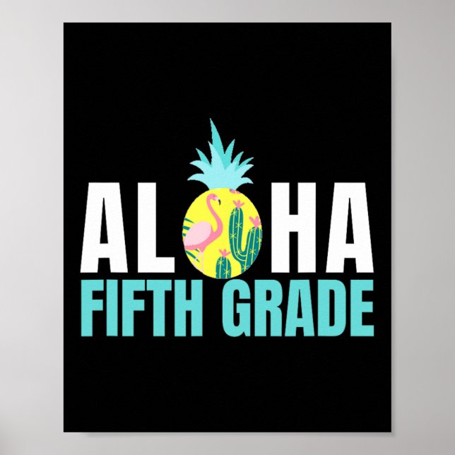 Affiche Aloha Cinquième Année Retour À L'École Enseignants (Devant)