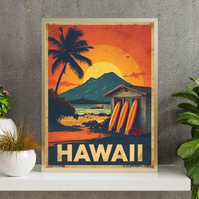 Affiche Aloha Coast – Retro Hawaii Travel  (Créateur téléchargé)