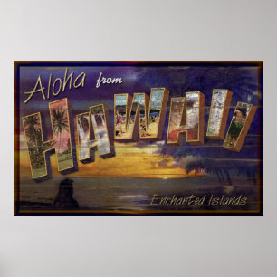 Affiche Aloha du signe de cru d'Hawaï