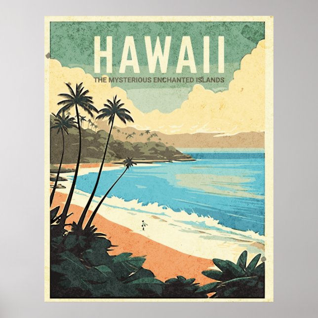 Affiche Aloha du Vintage voyage Hawaii (Devant)