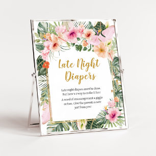 Affiche Aloha floral tropical Diapeurs de nuit tardifs
