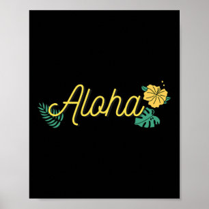 Affiche Aloha Hawaï Hawaï île tropicale Hibiscus Fleurs