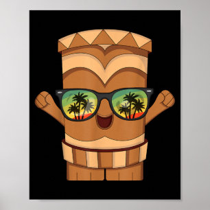 Affiche Aloha Hawaï Tiki Vacances Hawaïennes Été Plage