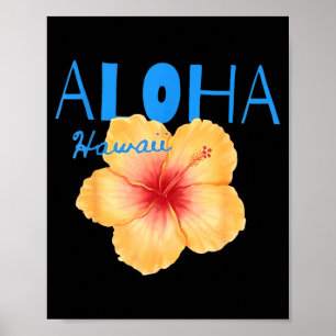 Affiche Aloha hawaïen fleur tropicale plage vacances d'été