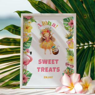 Affiche Aloha hawaii fête Sucres et friandises