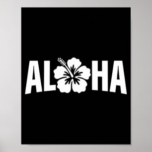 Affiche Aloha Hawaii Fleur Tropical Floral Île Design