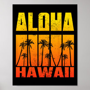 Affiche Aloha Hawaii Palmier Arbre Tropical Île Hawaïenne