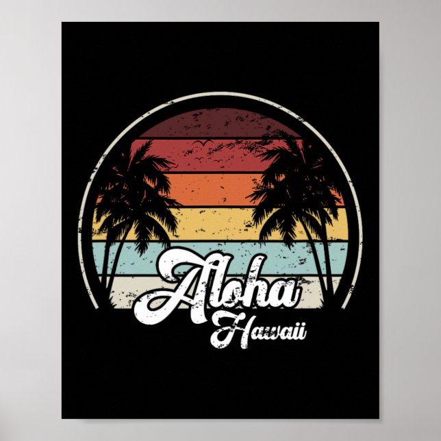 Affiche Aloha Hawaii Palms Cool Été Décontracté Plage Vaca (Devant)