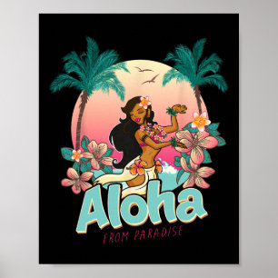 Affiche Aloha Hawaii Paradis Hawaïen Vacances Plage Ile