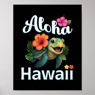 Affiche Aloha Hawaii Tortue Île Hawaïenne Enfants Tout-Pet