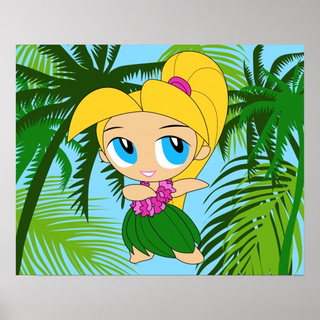 Affiche Aloha Honeys Hawaiian Blond Hula Girl (Devant)