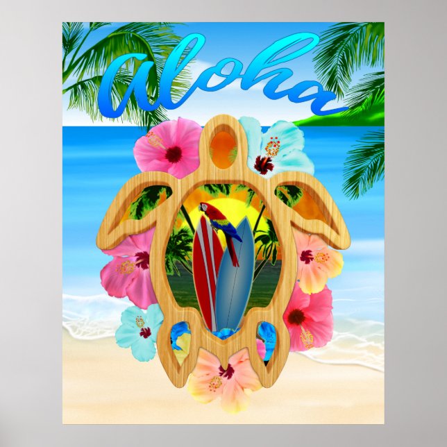 Affiche Aloha Honu Sea Turtle 2 (Devant)