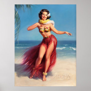 Affiche Aloha Pin Up