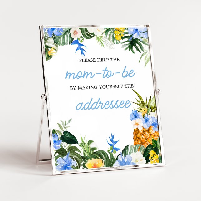Affiche Aloha Pineapple Baby Shower Envelope Station Sign (Aloha Baby Shower Sign)