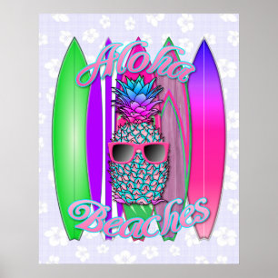 Affiche Aloha Plages Ananas