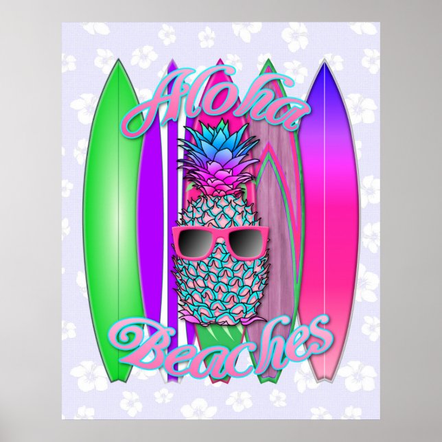 Affiche Aloha Plages Ananas (Devant)