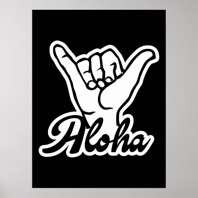 Affiche Aloha Shaka Main, Hang Loose signe (Devant)