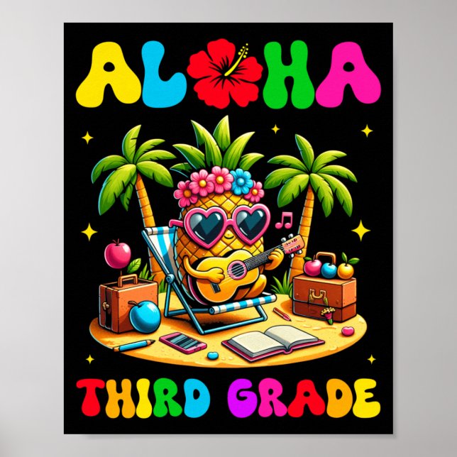 Affiche Aloha troisième classe Pine Hawaï Retour à l'école (Devant)