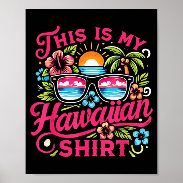 Affiche Aloha Tropical C'est Les Vacances D'été Hawaïennes (Devant)