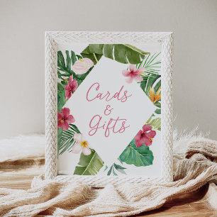 Affiche Aloha Tropical Floral Cartes et cadeaux d'annivers