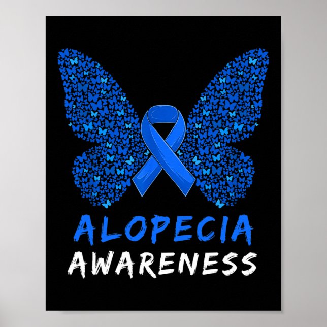Affiche Alopecia Areata Awareness Mois Bleu Ruban (Devant)