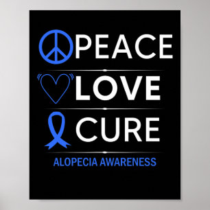 Affiche Alopecia Areata Sensibilisation Paix Amour Cure Ch