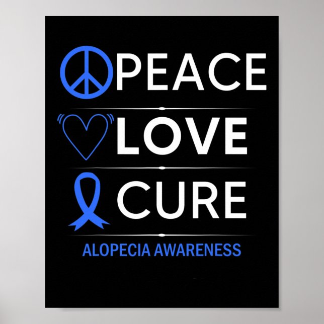 Affiche Alopecia Areata Sensibilisation Paix Amour Cure Ch (Devant)