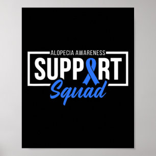Affiche Alopecia Awareness Support Squad I Wear Blue Ribbo