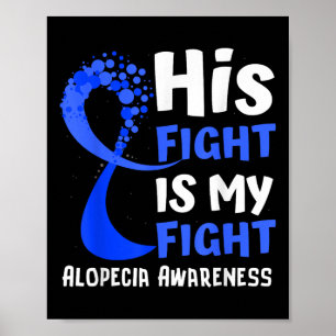 Affiche Alopecia Sensibilisation Blue Ribbon Hope Family F