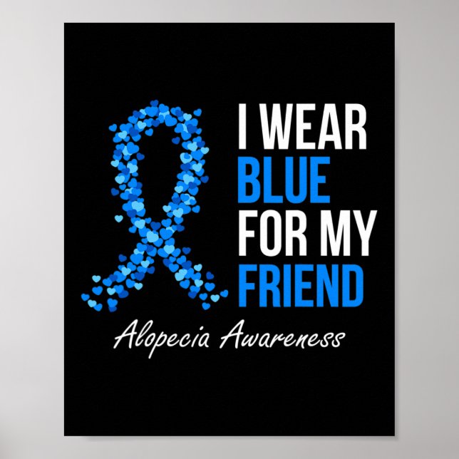 Affiche Alopecia Sensibilisation Je Porte Du Bleu Pour Mon (Devant)