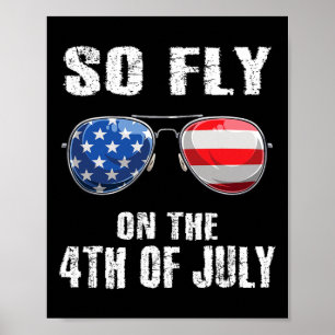 Affiche Alors 4 juillet Drapeau Américain Sungles Garçons