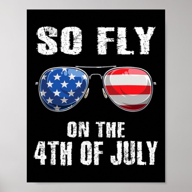 Affiche Alors 4 juillet Drapeau Américain Sungles Garçons  (Devant)