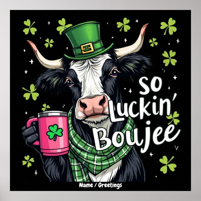 Affiche Alors Chanceux Boujee Rétro St. Patrick's Day  (Devant)