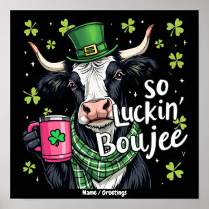 Affiche Alors Chanceux Boujee Rétro St. Patrick's Day