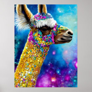 Affiche Alpaca coloré