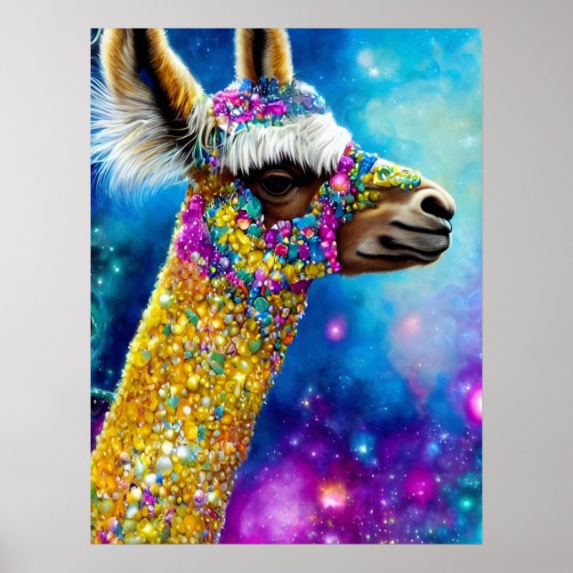 Affiche Alpaca coloré (Devant)