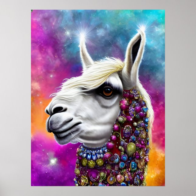 Affiche Alpaca coloré (Devant)