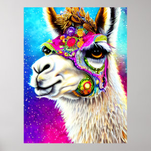 Affiche Alpaca cosmique