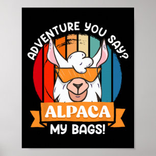 Affiche Alpaca Mes G drôle de montagnard de montagne Fan R