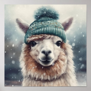 Affiche Alpaga doux d'hiver, sur mesure