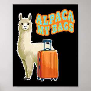 Affiche Alpaga Drôle Mon Bygs Voyage Hôtesse de l'Air Croi